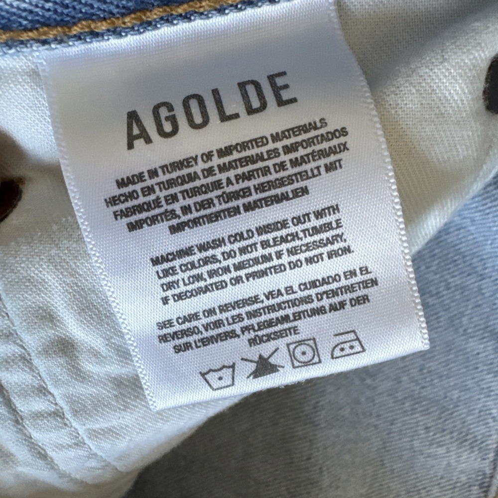 Agolde Women's High Rise Straight Blue Jeans 90s Denim Jeans Size 28 - Picture 4 of 13
